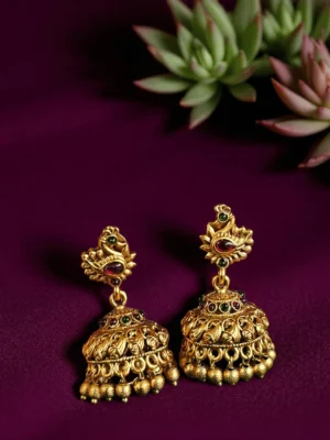 Peacock Jhumka Gold