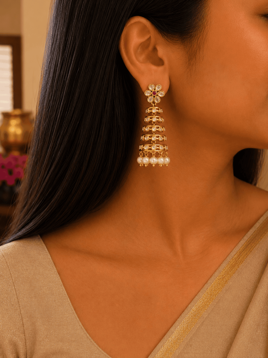 Layered Golden Earrings