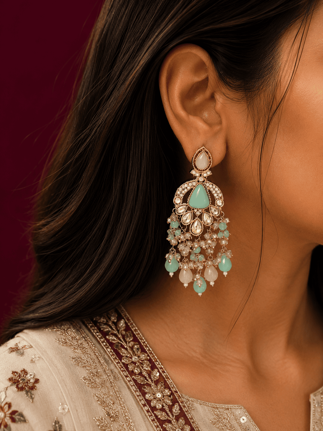 Kundan Earring Multicolour