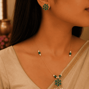 Invisible chain Green- Oval